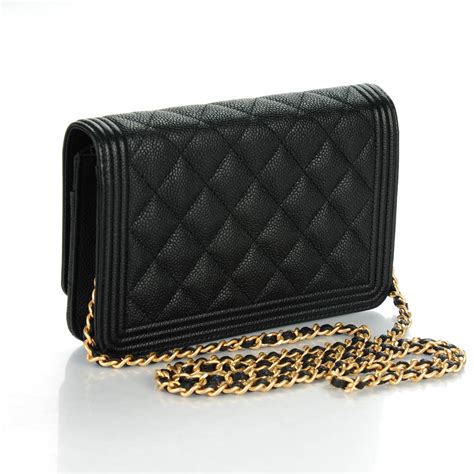 chanel wallet on chain boy black on vlsck|chanel woc on chain.